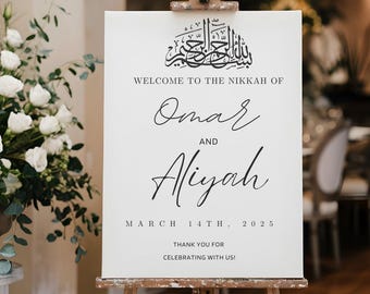Minimalist Nikkah Welcome Sign: Islamic Wedding Ceremony (Digital Download)