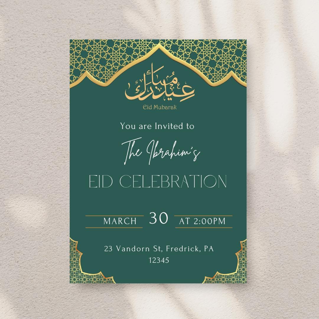 Elegant Eid Invitation: Minimalist Design (digital Download) - Etsy