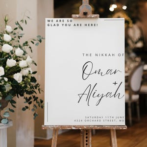 Nikkah Wedding Welcome sign, Minimal Nikkah Wedding Sign, Bismillah Classic Nikkah sign, Nikkah Ceremony, Islamic ceremony, Nikkah Ceremony