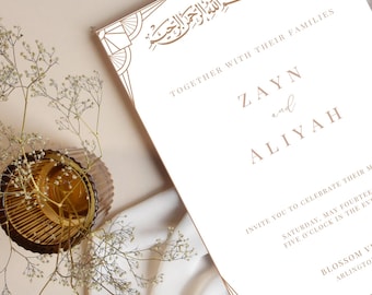 Elegant Nikkah Invitation: Minimalist Muslim Wedding Invite (PDF Template)