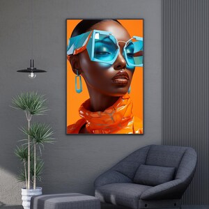 Large Futuristic Bold Neon Glam Fashion Cyberpunk Contemporary Vibrant