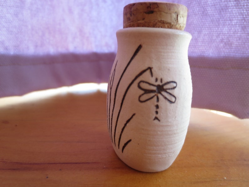 Desert Agave with dragonfly Porcelain Stash Jar Bottle image 3
