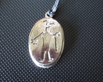 Bird Man Rock Art Petroglyph  Silvertone Cast  Pewter Pendant