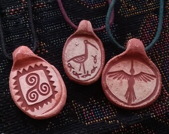 Set of Three Ancient Design Pendant Necklaces