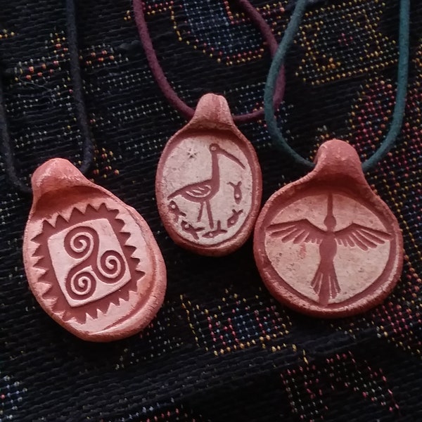 Set of Three Ancient Design Pendant Necklaces
