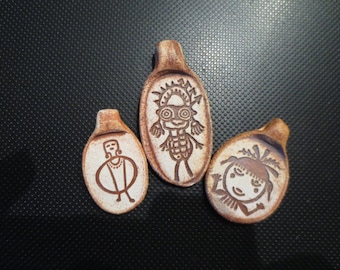 Three Ancient Goddesses Rock Art Pendants