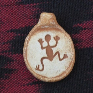 Frog Rock Art Petroglyph Ceramic Pendant