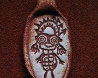 Owl Spirit  Shaman Rock Art Pendant Necklace