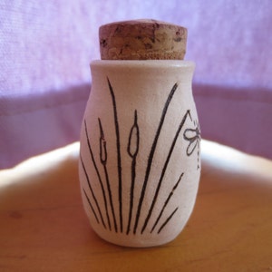 Desert Agave with dragonfly Porcelain Stash Jar Bottle image 1