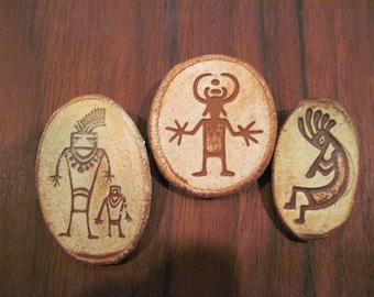 Set of Three Rock Art Pins