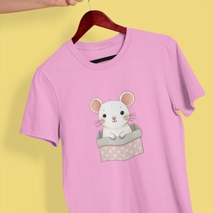 Mouse Cartoon Unisex Tee, Cute Animal Illustration Gift, Funny Rodent Box Pet Shirt, Adorable Mice, Fun Rat Apparel