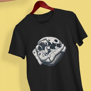 Camiseta unisex con dibujos de astronautas, ciencia, luna, espacio, galaxia, ilustración vectorial, tecnología, cosmos, astronomía