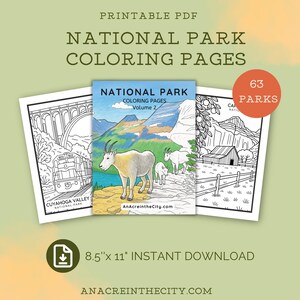 National Park Coloring Pages Vol 2 | 63 Unique Park Designs | Printable Nature Art for Kids & Adults