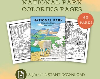 National Park Kleurplaten Vol. 2 | 63 unieke ontwerpen (pdf-patroon)