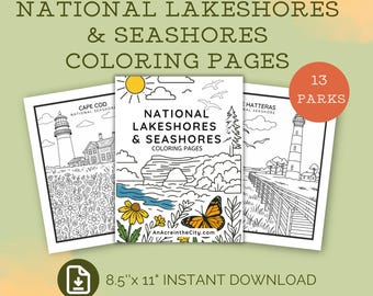 National Seashores Coloring Book | Coastal Nature Activity (PDF)