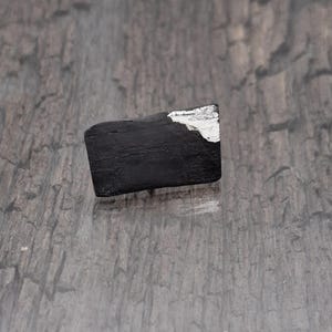 Tawin - Irish bog oak brooch with silver leaf