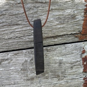 Portach V - Irish bog oak with cord necklace