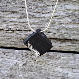 Meara - Irish bog oak with fine silver leaf