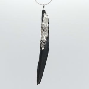 Sciathán - Irish bog oak with fine silver leaf
