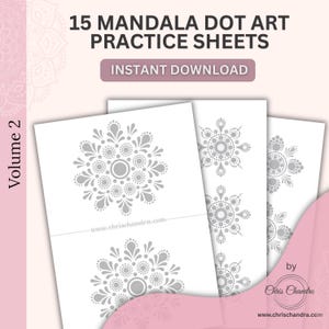 Plantilla de pintura de puntos Plantilla de mandala imprimible en PDF Plantilla de arte de puntos Plantilla para pintura sobre rocas Hoja de trabajo de mandala Hoja de práctica de pintura