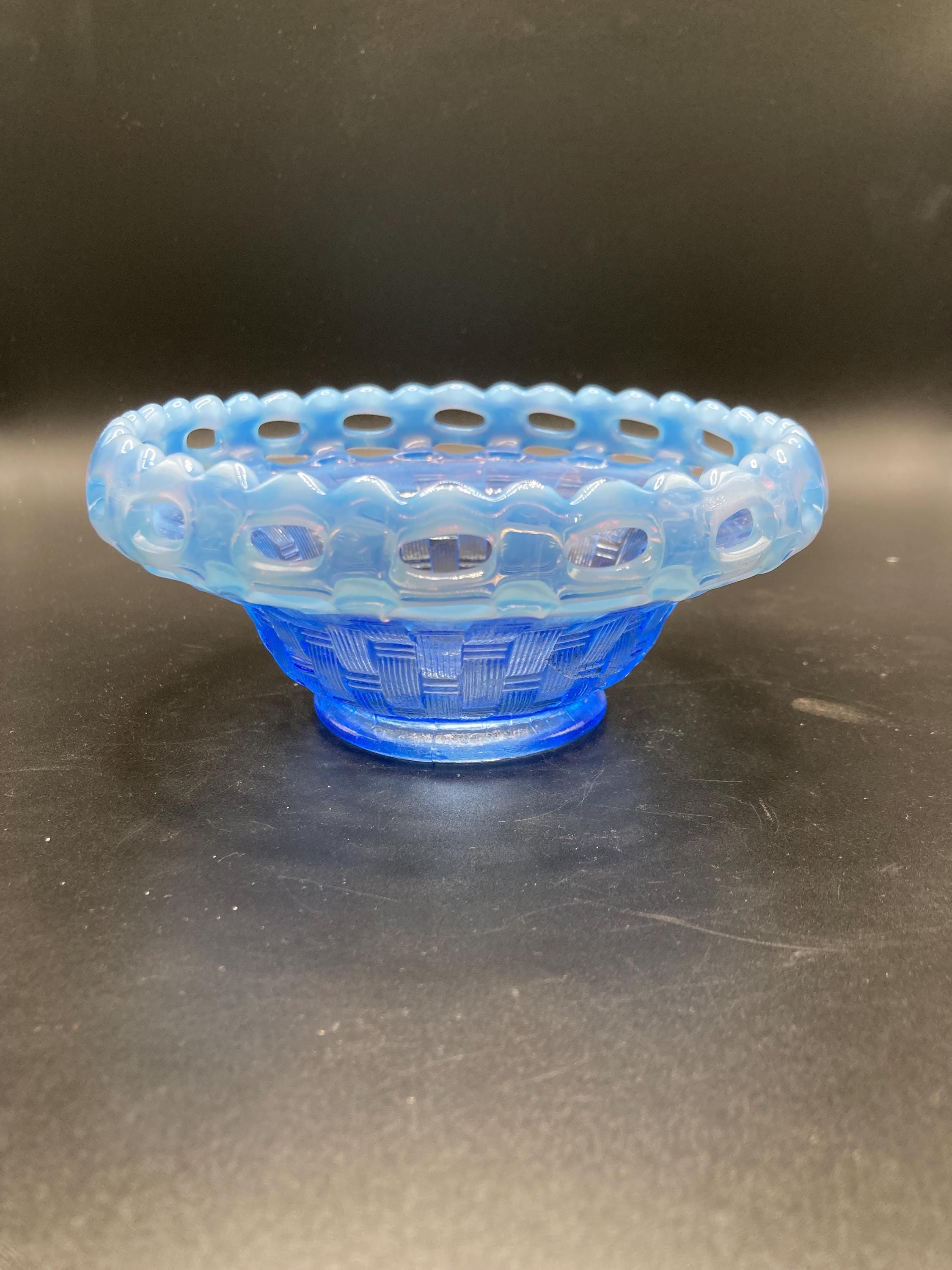 Fenton Blue Basket - Etsy