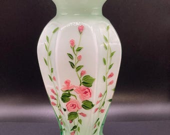 赤と白　HOBNEIL BRIDES BASKET VASE Stevens and Williams Blue Overlay Vase