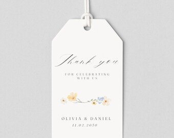 Floral Watercolor Wedding Gift Tags | Wedding Signage | Editable Canva Template | Instant Edit and Download