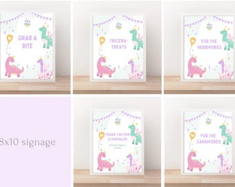 3 Rex Dinosaur Theme Birthday Party 8x10 Signage | 3rd Birthday Party | Instant Edit and Download