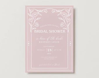 Pink Bridal Shower Invitation | Instant Edit and Download
