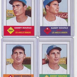 4 cartes d'art Sandy Koufax-à partir de négatifs que je possède-taille standard-semi-brillant