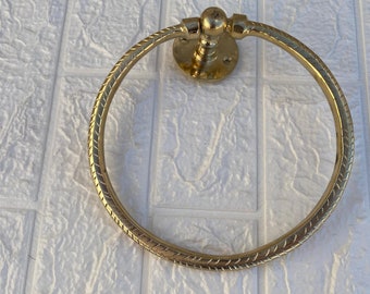 Handmade Moroccan Brass Towel Ring Holder : Vintage Bathroom Decor