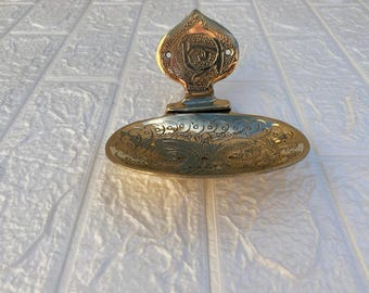 Handmade Moroccan Brass Soap Dish : Wall Mounted Bathroom Decor