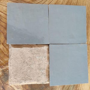 Sky Blue Handmade Moroccan Zellige Tile: 4x4 Kitchen Backsplash