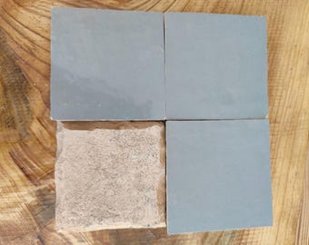 Sky Blue Handmade Moroccan Zellige Tile: 4x4 Kitchen Backsplash