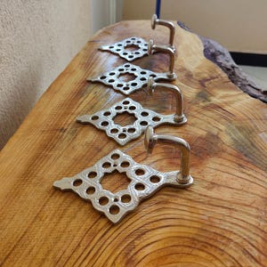 Antique Brass  Wall Hooks - Handmade Metal  Hook - Handmade Moroccan Wall Hooks – Silver Coated Brass