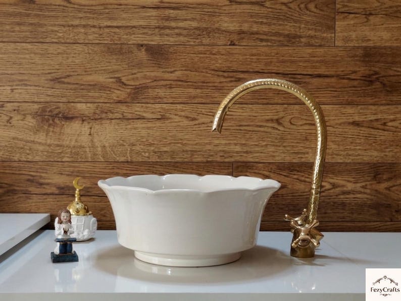 Handmade Moroccan vessel sink, bathroom vanity washbasin.