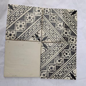 Handmade Moroccan Wall Tiles – Black and White Decorative Zellige – Bathroom Kitchen Backsplash – Indoor Outdoor Wall Art – 10*10 cm
