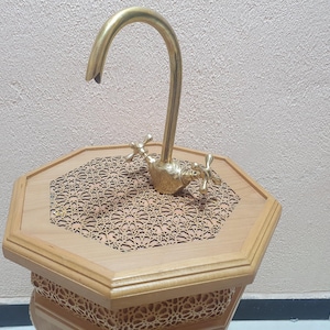 brass Sink faucet - unlacquered bathroom vanity faucet - Handmade moroccan metalwork