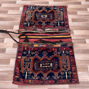 Vintage 4.3x2.7ft Saddle Bag - Beautiful Vintage Turkish Anatolian Saddle Bag Rug - Tribal Saddle Bag - Handmade Woolen Rug - Free Shipping