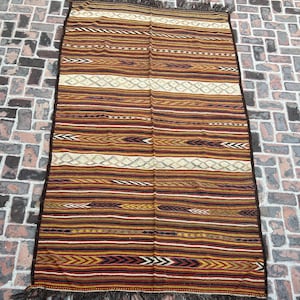 Vintage 11.5x6.1ft Geometric Area Rug  - Tribal Rug - Vintage Afghan Tatar Kilim - Handmade woolen Rug - Free Shipping