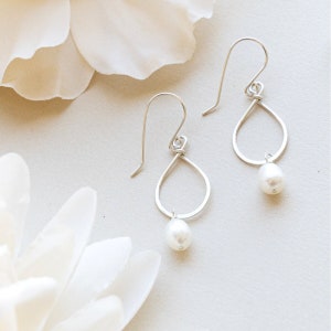Pearl Earrings / Sterling Silver or 14k Gold Filled / Dainty Jewelry / Freshwater Pearls image 1