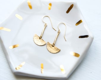 Cleopatra Earrings / Sterling Silver or 14k Gold Filled / Half Moon / Crescent / Dainty Jewelry / Geometric Earrings / Gifts for Her