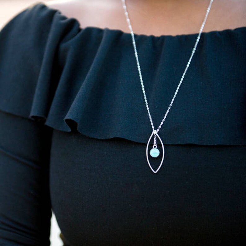 Pointed Oval Paper Bead Necklace / Sterling Silver or 14k Gold Etsy