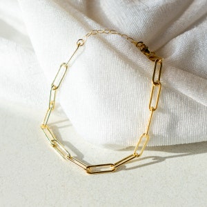 Paperclip Bracelet / Sterling Silver or 14k Gold Filled / Adjustable Bracelet / Dainty Jewelry image 3