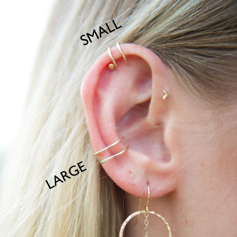Double Wire Ear Cuff / Dainty Jewelry / Sterling Silver or 14k Etsy