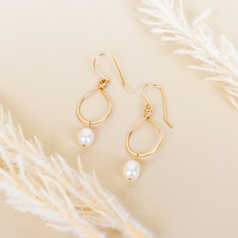 Pearl Earrings / Sterling Silver or 14k Gold Filled / Dainty Jewelry / Freshwater Pearls image 6