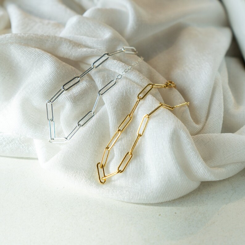 Paperclip Bracelet / Sterling Silver or 14k Gold Filled / Adjustable Bracelet / Dainty Jewelry image 5