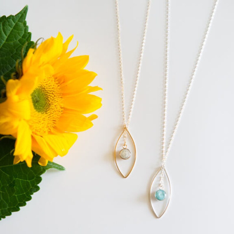 Pointed Oval Paper Bead Necklace / Sterling Silver or 14k Gold Etsy