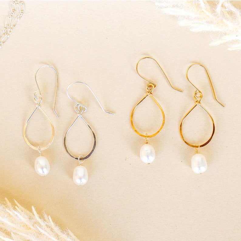 Pearl Earrings / Sterling Silver or 14k Gold Filled / Dainty Jewelry / Freshwater Pearls image 3