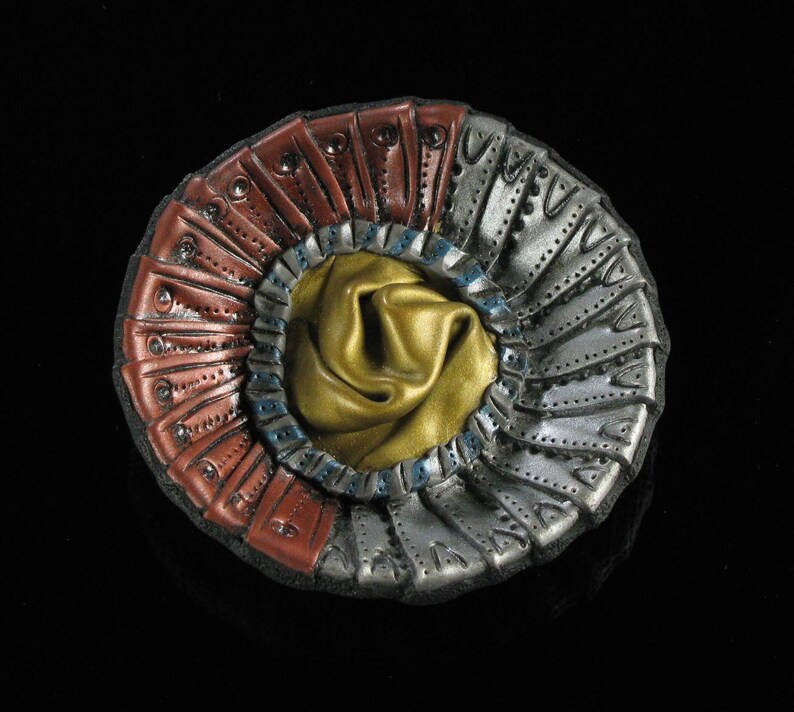 Avant Garde Statement Ketting, Groot Koper, Zilver en Goud Moderne Kunst Sieraden, Unieke Maximalist Sieraden Cadeau voor vrouw verjaardag afbeelding 7